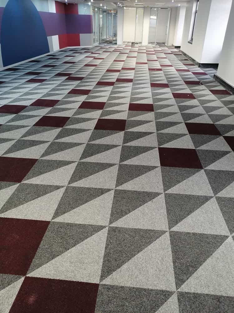 Carpeted stair installation
