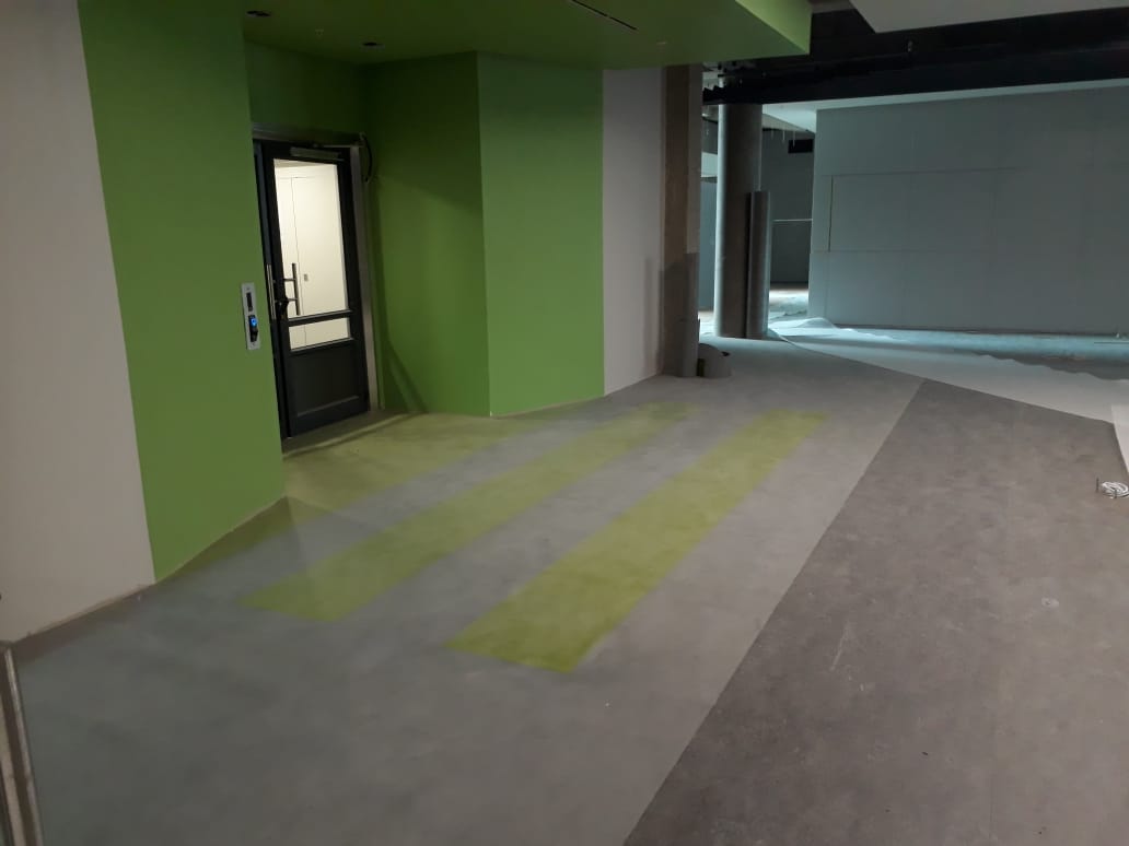 Green epoxy entrance flooring