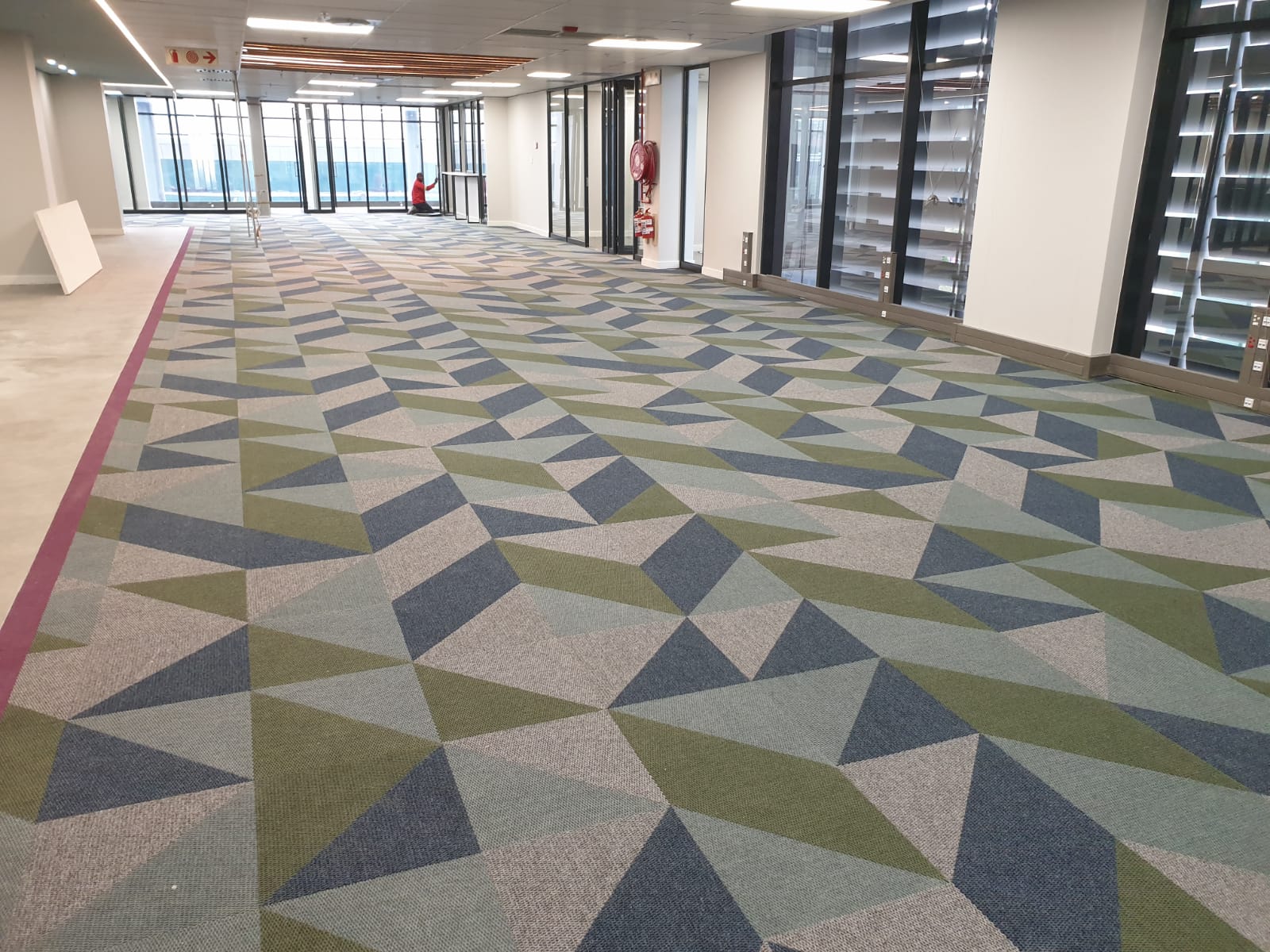 Hospital epoxy floor with safety graphics